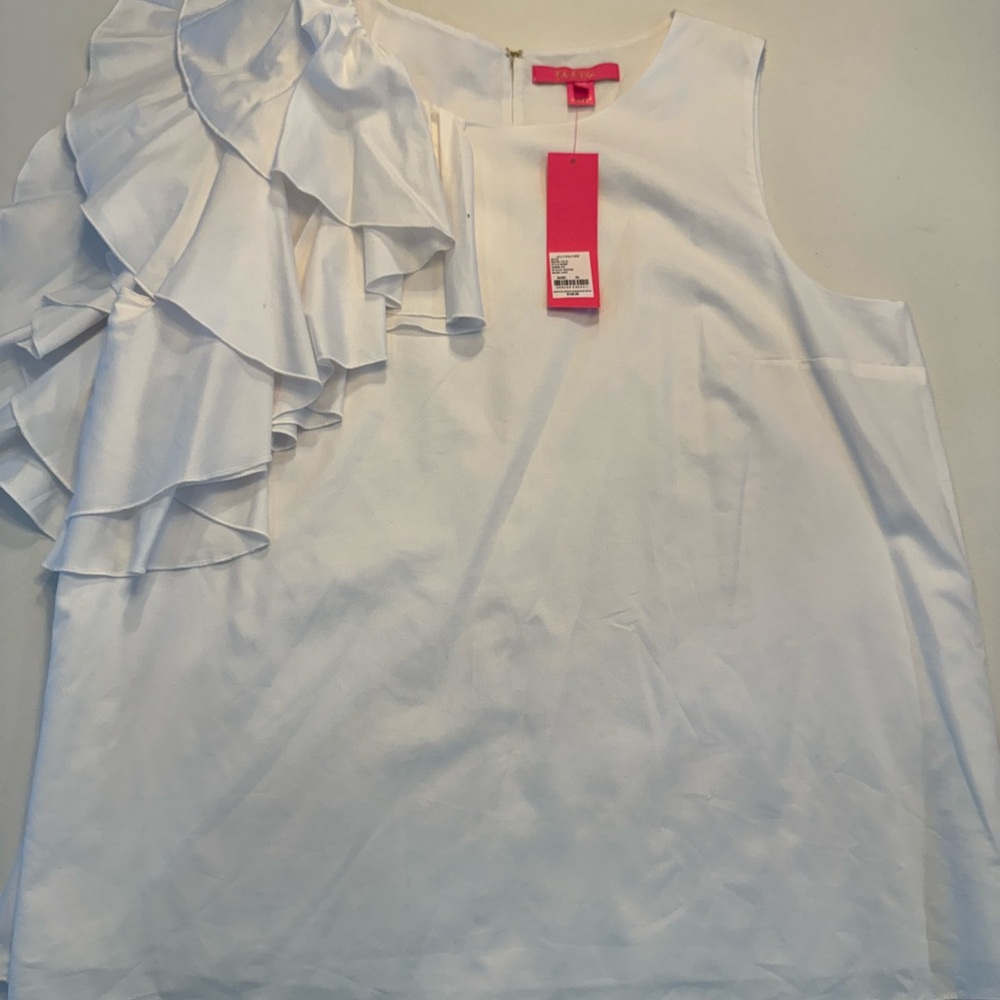Lilly Pulitzer White Ruffled Blouse